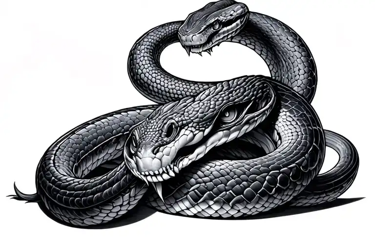 giger snake wrapping tattoo design idea