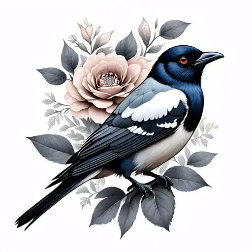 2 Magpie tattoo design idea