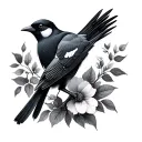 2 Magpie tattoo design idea