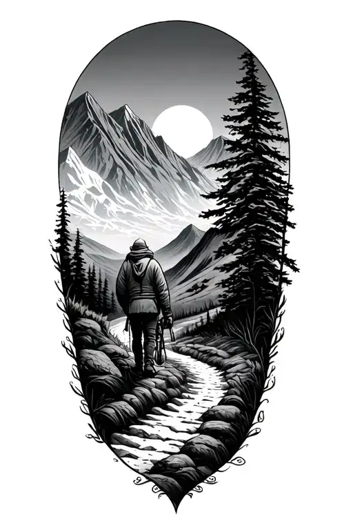 traveller finding your path tattoo design idea