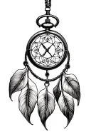 native american dreamcatcher calla lillies pocket watch tattoo design idea