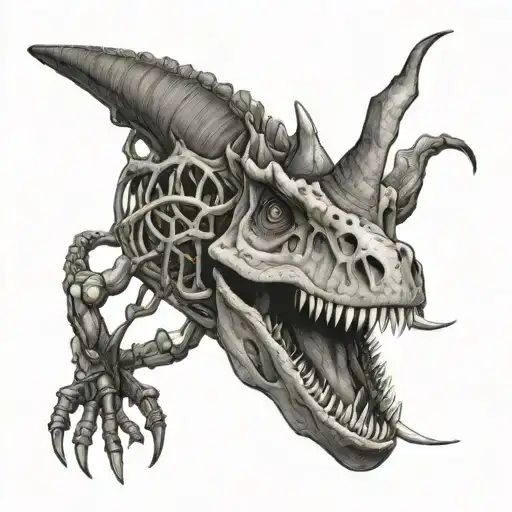 dinosaur anatomy tattoo design idea