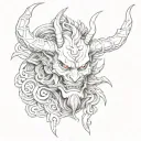 Japanese devil tattoo design idea