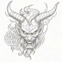 Japanese devil tattoo design idea