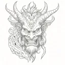 Japanese devil tattoo design idea