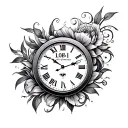11:11 clock, name George, melanom tattoo design idea