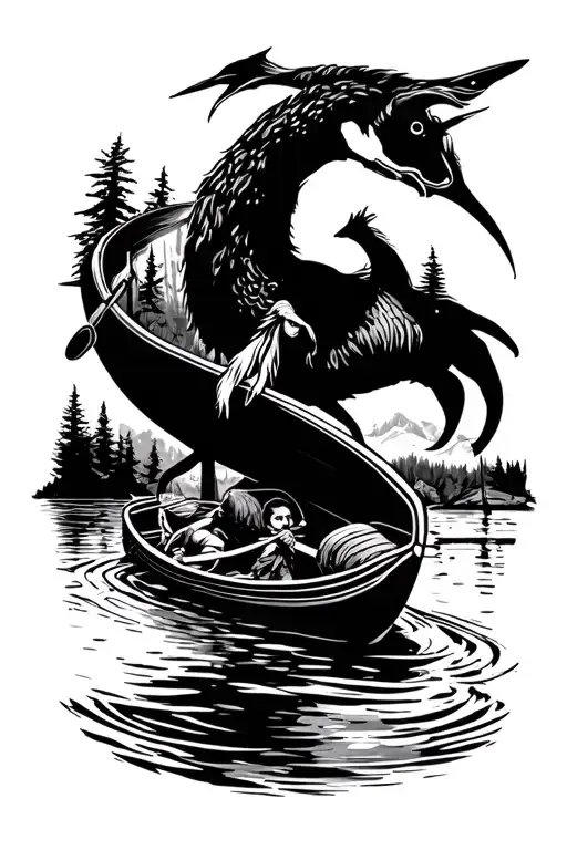 Boundery waters canoe area tattoo design idea