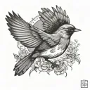Robin Flying tattoo design idea