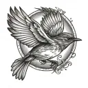 Robin Flying tattoo design idea