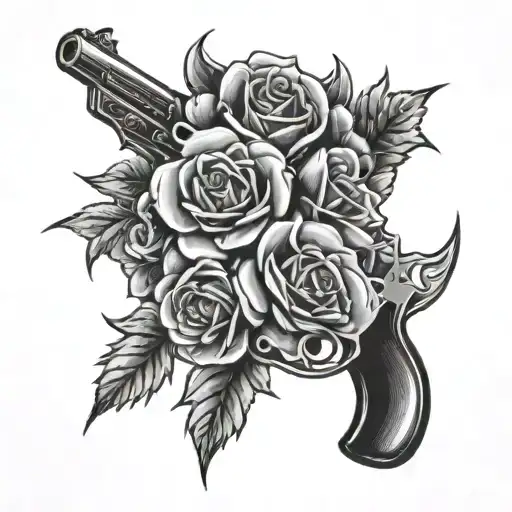 guns and roses tattoo design idea
