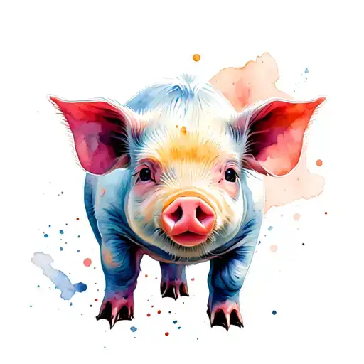 baby pig tattoo design idea