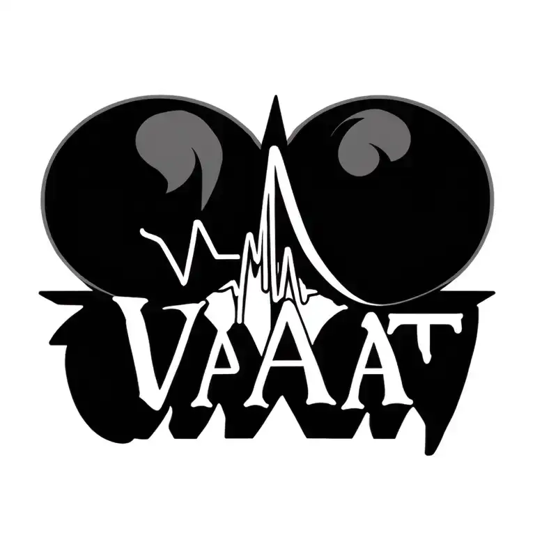 "V A T" Name Heartbeat tattoo design idea