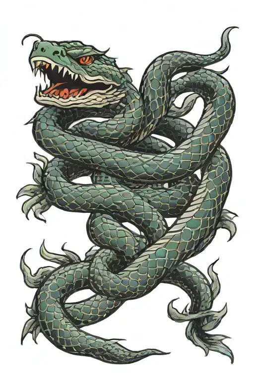 Snake wearing armour half sleeve tattoo design tattoo design idea