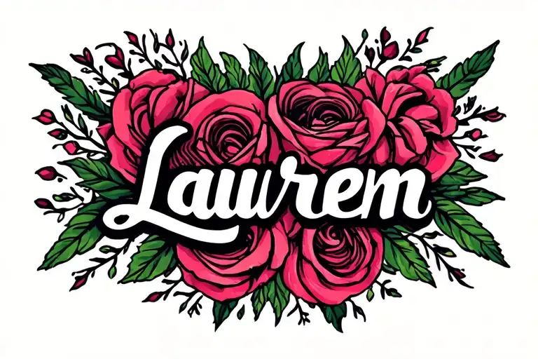 Lauren name written tattoo design idea