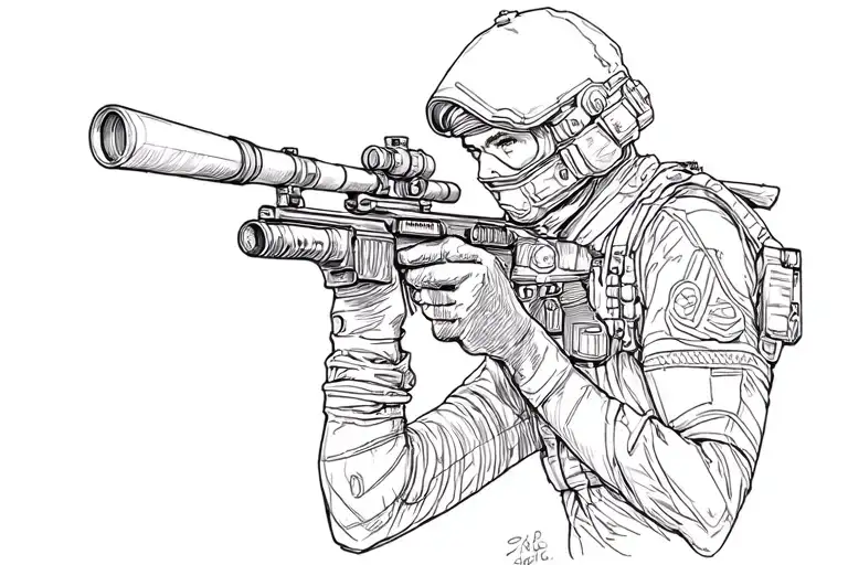 Sniper tattoo design idea