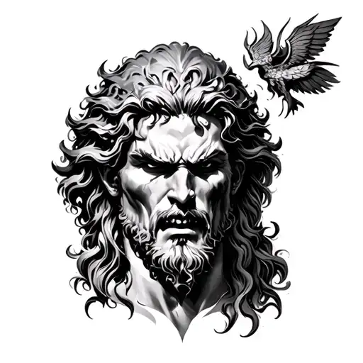 samson bible, the powers lust pride and anger tattoo design idea