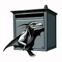 pterodactyl letterbox tattoo design idea