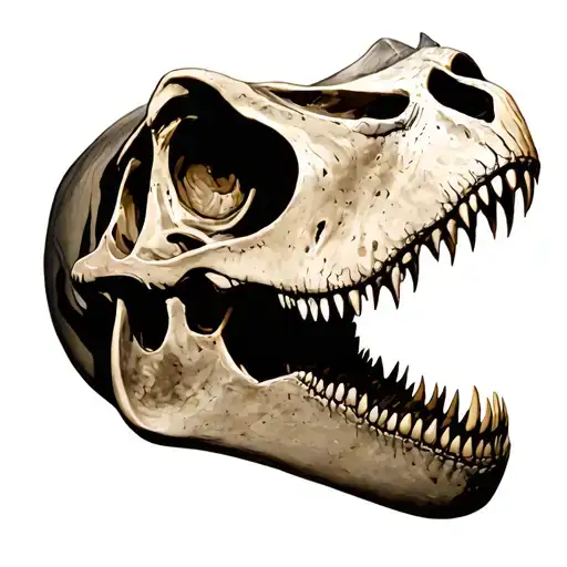 Real dinosaur skull tattoo design idea