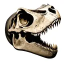 Real dinosaur skull tattoo design idea