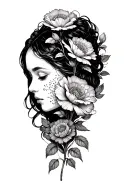 Narsil with flowers intertwined tattoo design idea