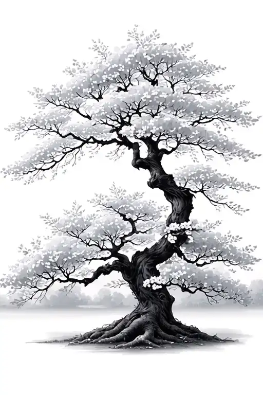 family tree cherry blossom tree tattoo design idea