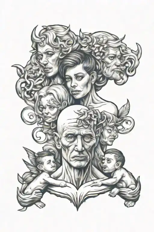 Strength and love family hurt tattoo design idea