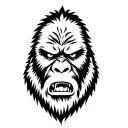 Sasquatch face looking angry tattoo design idea