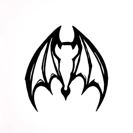 hanging bat tattoo design idea