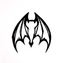 hanging bat tattoo design idea