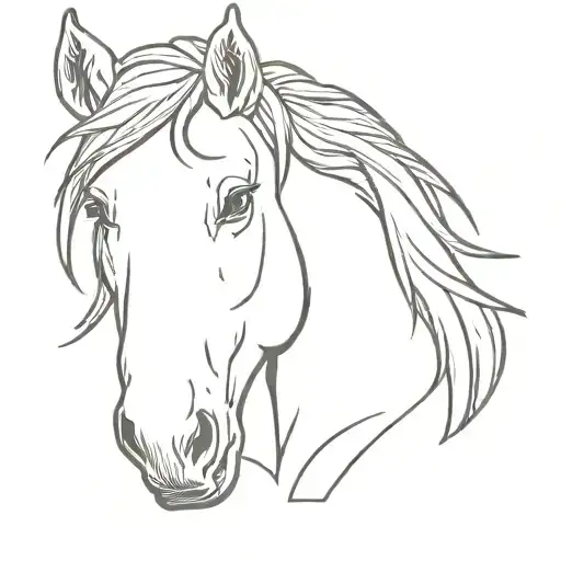 Pony head tattoo design idea