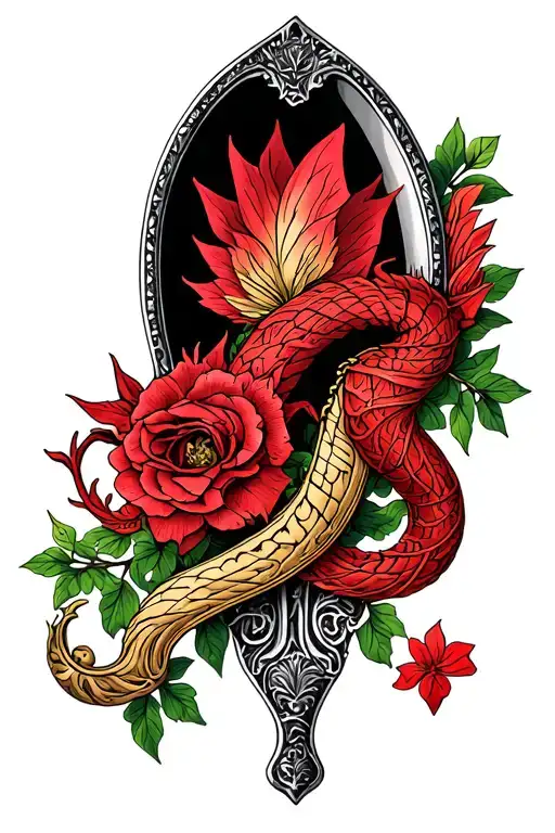 Welsh love spoon intertwined tattoo design idea