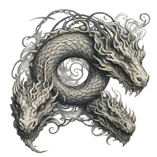 ouroboros smoke tattoo design idea