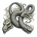 ouroboros smoke tattoo design idea