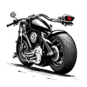 skeleton guitar motorcycle tattoo design idea