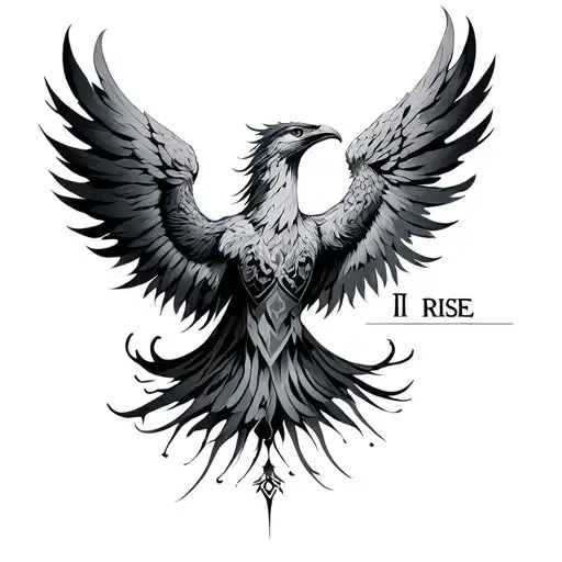 still I rise phoenix rising tattoo design idea