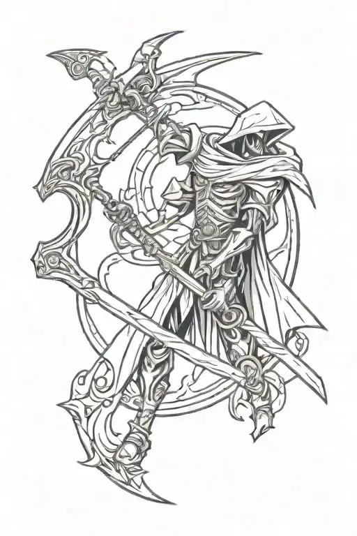  scythe and reaper tattoo design idea