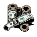 money rolls tattoo design idea