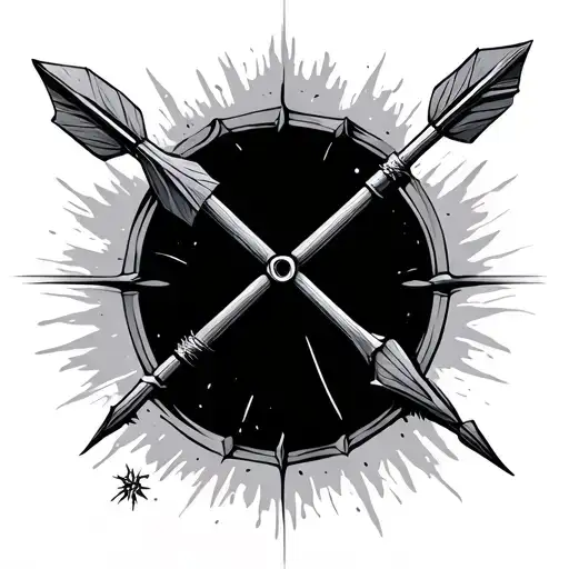 dart arrows pointing tattoo design idea