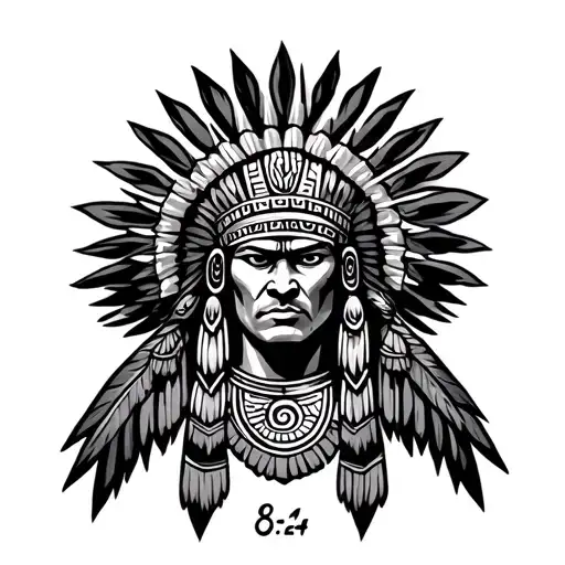 "8-6-2024" Aztec warrior tattoo design idea