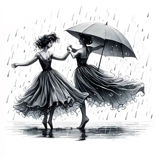 Dancing In The Rain tattoo design idea