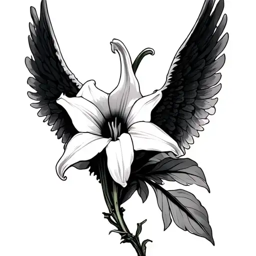 Angel Trumpet tattoo design idea