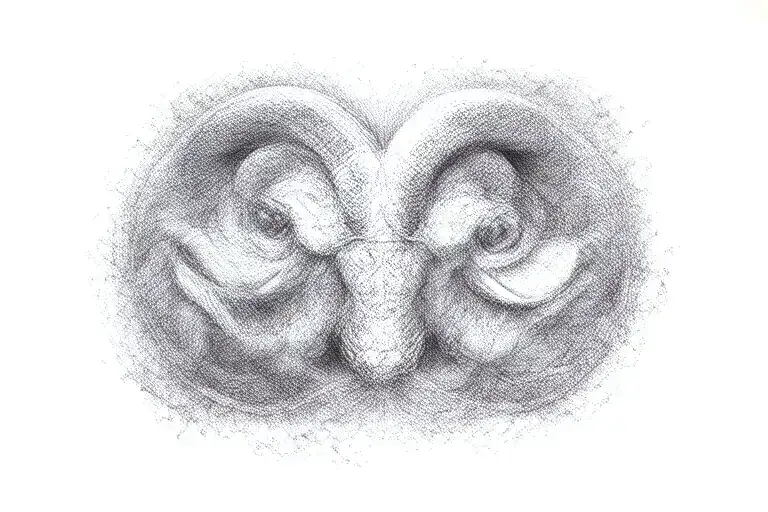 tarus libra and Aries zodiac sign intertwined tattoo design idea