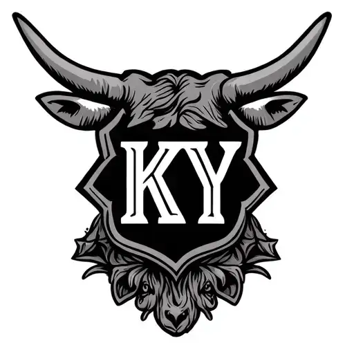 Cattle brand with the letters "KY" tattoo design idea