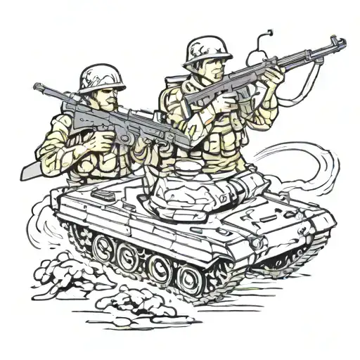 infantry soldiers infantry fighting vehicles tattoo design idea