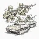 infantry soldiers infantry fighting vehicles tattoo design idea