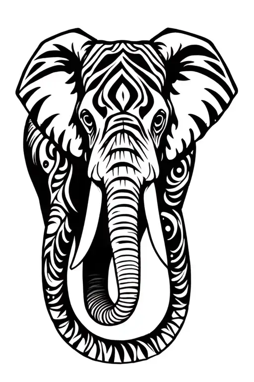 elephant tattoo design idea