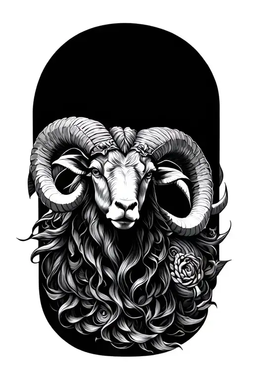 virgo protecting aries ram tattoo design idea