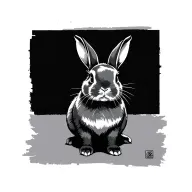 2 japanese rabbits tattoo design idea