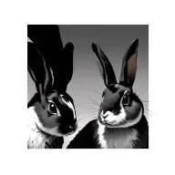 2 japanese rabbits tattoo design idea