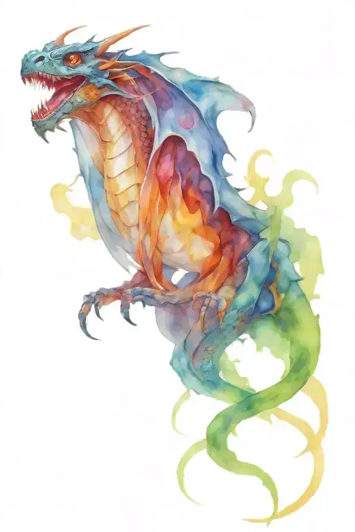 dragon emerging  and steampunk tattoo design idea